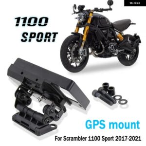ブラック ドゥカティ スクランブラー 1100 スポーツ オートバイ バイク スタンド ホルダー 携帯電話 GPS ナビゲーションプレート ブラケット 2017-2021 2020