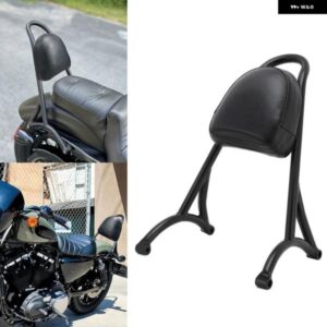 ブラック オートバイ バイク シーシーバー バックレスト クッション パッド リアパッセンジャー ハーレー スポーツスター XL883 1200 X48 2004-2023