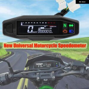 汎用 オートバイ バイク スピード メーター モト ダッシュボード オイルゲージタコメーターデジタルメーターセンサーセットランニング距離計 KR200