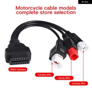 ヤマハ オートバイ バイク 3ピン/4ピン ホンダ 6ピン OBD 診断 CANBUS コネクタ ケーブル OBD2 3 IN1 プラグ ケーブル アダプター