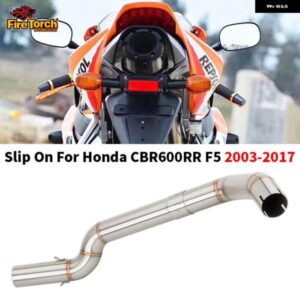 スリップオン ホンダ CBR600RR F5 2003-2017 51MM エキゾースト ステンレス ミッドリンク パイプ アンダーシートマフラー カスタム チューブ エスケープ