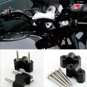 ブラック オートバイ バイク ハンドルバー ライザー マウント ハンドルバー コードクランプ カワサキ Z750 2004 - 09-2011 Z1000 2007-2009