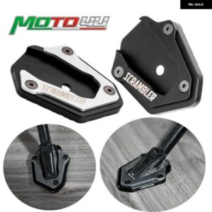 ドゥカティ スクランブラー 2014 - 18 オートバイ バイク ステンレス キック スタンド フットサイド スタンド 延長 パッド サポート プレート