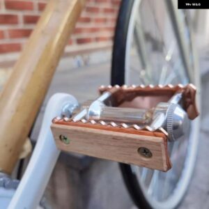 G466 レトロ自転車ペダル ベアリング ペダル 折りたたみ 自転車 パリンペダル 木製 フットボード ローズゴールド クラシック フット