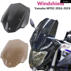 MOTO SPORT ツーリング レーシング ウィンドシールド ウィンドスクリーン ウィンドデフレクター ブラケット 付き ヤマハ MT-03 MT03 2016 - 19