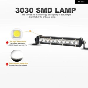 超スリム 7インチ 19インチ LED ライトバー スポット オフロード 4X4 LED 作業灯 バー ジープ トラック ATV SUV 車用 LED ヘッドライト 12V 24V - 2pcs-10led-178mm