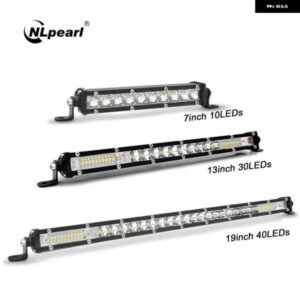 超スリム 7インチ 19インチ LED ライトバー スポット オフロード 4X4 LED 作業灯 バー ジープ トラック ATV SUV 車用 LED ヘッドライト 12V 24V