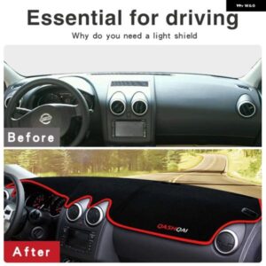 日産 キャシュカイ J10 2008 - 13 車 ダッシュボード カバー 計器デスクサンシェード 滑り止め パッド アクセサリー - With　Display　Red