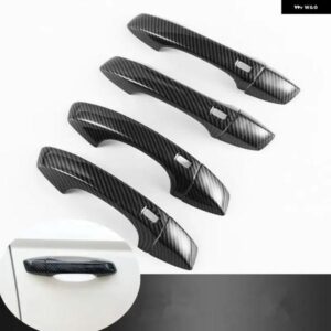 カーボンクロームカーサイド ドアハンドル カバー トリム ステッカー スタイリング アクセサリーVWアルテオン2017-2023