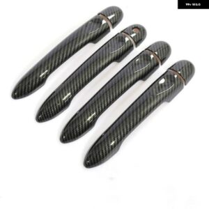 メルセデス スマート フォーフォー 2014 - 19 光沢ブラックカーボン車 ドアハンドル カバー スタイリング アクセサリー - carbon　fiber