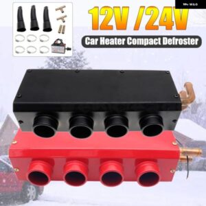 12V 24V 車用ヒーター ポータブル 車両窓用デフロスター 電動 フロントガラス ヒーターファン 4エア アウトレット 付き RV キャンピングカー トラック - Accessories