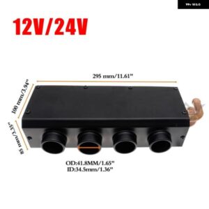 12V 24V 車用ヒーター ポータブル 車両窓用デフロスター 電動 フロントガラス ヒーターファン 4エア アウトレット 付き RV キャンピングカー トラック - 24V　Red