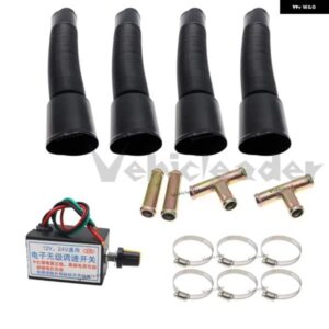 12V 24V 車用ヒーター ポータブル 車両窓用デフロスター 電動 フロントガラス ヒーターファン 4エア アウトレット 付き RV キャンピングカー トラック - 24V　Black