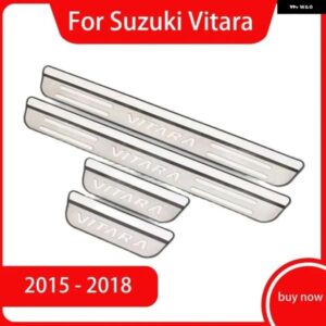 カー スタイリング ステンレス 車 外装 スカッフプレート /ドアシル ドアシル スズキ ビターラ カーアクセサリー 2015 - 18