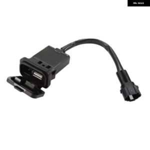 1ピース オートバイ バイク USB電源充電 インターフェース ソケットインパルス充電ポートブラック プラスチック CFMOTO 450SR SR450 800NK 800 NK