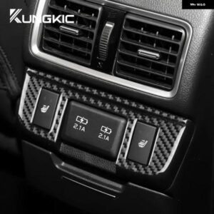 車 LHD RHD リア調整 パネル スバル レガシィ アウトバック 2015 - 19 リアルソフトカーボン ステッカー トリム - Storage　Box　Black