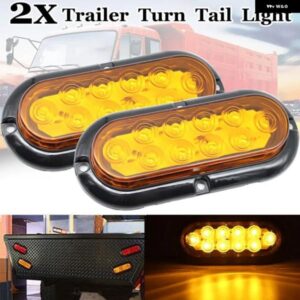 2個 12V 汎用 10LED アンバー トレーラー トラック キャラバン テールライト テール リア ライト ターン シグナル ブレーキ ストップ ランプ 車 ピックアッ