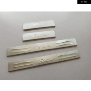カー スタイリング スカッフプレート ステンレス ドアシルストリップ ウェルカムペダル 自動車アクセサリー 4個 2008-2019 フィアット ブラボー
