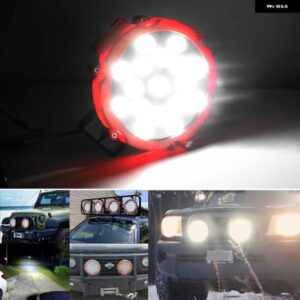 12V 51W 明LEDライト オフロード 4X4 スポットライト 車用 ヘッドライト 作業用スポットランプ トラック JEEP ハマー 車用作業灯 アクセサリー - Black