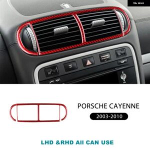 リアルソフトカーボン ポルシェ カイエン 2003 - 10センター エアベント インテリア ステッカー アクセサリー