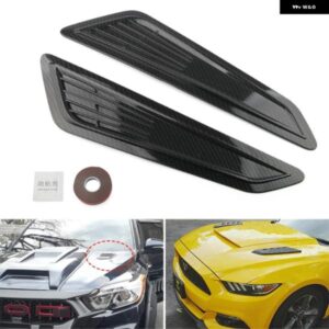 汎用 ABS プラスチック 車用エアインテークスクープ ボンネット フードベント フロントフードベント 装飾 フォード アウディ ホンダ BMW パネル トリム 2個