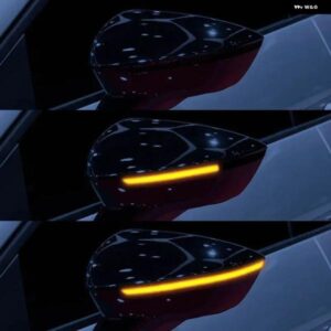 2X LED ダイナミックウィンカー ブリンカーSEAT LEON III 5F ST FR CUPRA ARONA KJ7 IBIZA 6Fシーケンシャルサイドミラー インジケーター ライト - Blue-Yellow