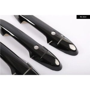 ブラックカーボンクロームカーサイド ドアハンドル カバー ステッカー ホンダ ジャズ2014-2020 スタイリング アクセサリー - carbon　0　buttons