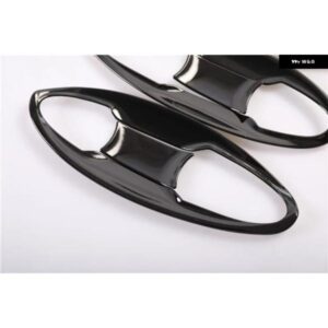 ブラックカーボンクロームカーサイド ドアハンドル カバー ステッカー ホンダ ジャズ2014-2020 スタイリング アクセサリー - black　2　buttons