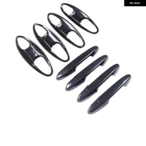 ブラックカーボンクロームカーサイド ドアハンドル カバー ステッカー ホンダ ジャズ2014-2020 スタイリング アクセサリー - black　0　buttons