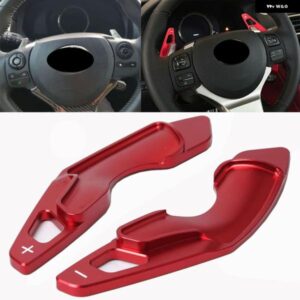 車用 ステアリングホイール パドル 延長 DSG ギア シフト レクサス IS RC NX 330 350 300H アルミホイールパドル シフター カバー 2個 - black