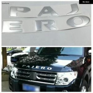シルバー フロント ボンネット エンブレム バッジ ロゴ ステッカー パジェロ モンテロ V73 V75 V77 V93 V97