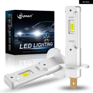 2個 車用LED H1 H3 バルブ ミニ1:1 LED CANバス ヘッドライト 80W 18000LM ホワイト 6500K H3 バルブ オートスーパーブライトLED フォグランプ 12V
