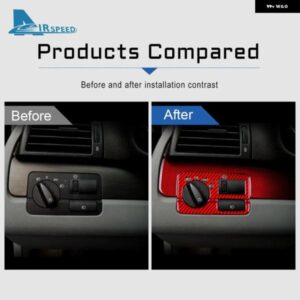 リアルソフトカーボン 装飾 ヘッドライト スイッチ ボタン BMW E46 1998-2006 3シリーズカー ステッカー アクセサリー - B　Black