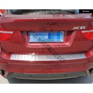 車用リア バンパー プロテクター ステップ パネル トランク カバー シルプレート トランク トリム 車 装飾 アクセサリー BMW X6 E71 2008~2014 - Brushed　black