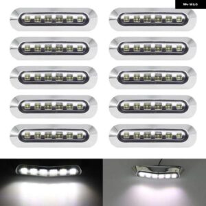 10個 トラック サイド マーカーライト トレーラー クリアランスライト 12-24V パーキング ライト 防水 6LED テールライト レッド アンバー ホワイト