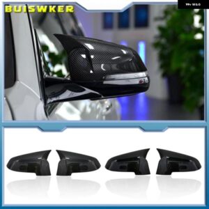 カーボンルック ブラック カー バックミラー サイドミラー カバー キャップ BMW 5 6 7シリーズ F10 F11 F18 F07 F12 F13 F06 F01 F02 LCI