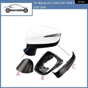 車用ウィングドア外側バックミラー カバー ハウジング ミラー フレーム パーツ マツダ CX-3 2016 - 19 CX-5 2015 2016