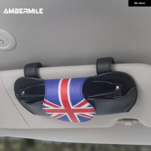 車用サン バイザー グラス BMW MINI COOPER F54 F55 F56 F60 R55 R56 R57 R60 レザー留めクリップ 収納 ボックス カード トリム ホルダー - Rainbow