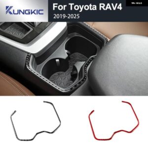 トヨタ RAV4 XA50 2019 - 24 2025 LHD RHD 車 フロントリア ドレインカップ ホルダー リアルソフトカーボン ステッカー