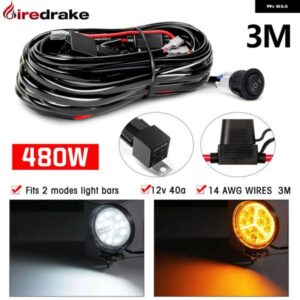 2ランプ 車用LEDライトストリップ ハーネス ドライブ フォグランプ ハーネス リレーLEDライトストリップ ハーネス 480W 40A 12V 3メートル