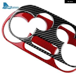 リアルソフトカーボン ステッカー フィアット500 アバルト595 2012 - 15-2023 セントラ ル エアコン パネル トリム インテリア カーアクセサリー - Black　Type　2