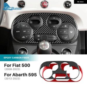 リアルソフトカーボン ステッカー フィアット500 アバルト595 2012 - 15-2023 セントラ ル エアコン パネル トリム インテリア カーアクセサリー