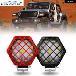 オートワークライト 150W LEDライト ラウンドスクエアLED オフロードLEDバー 5.5インチ スポットフラッド フォグランプ 12V 24V オフロード 4X4 1/2/4個