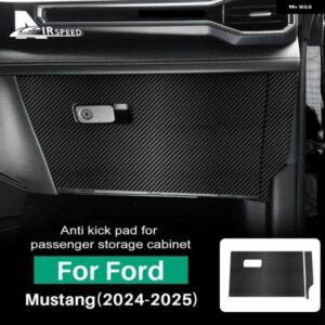 車用副パイロット 収納 ボックス ステッカー フォード マスタング 2024 2025 アンチキック パッド LHD RHD カーボン柄 スエードレザーアクセサリー - Carbon　Pattern　RHD