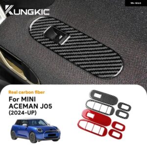 ドアウィンドウスイッチリフト ボタン フレーム パネル ステッカー MINI J05 ACEMAN 2024 2025ソフトカーボン インテリア トリム アクセサリー