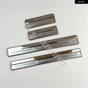日産 パルサー 2010-2022 カーアクセサリー ステンレス プロテクター ドアシル スカッフプレート スレッショルドウェルカムペダル - Silver