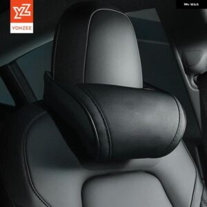 シートヘッドレスト トラベルレスト ネックピロー TESLA モデル3/Y/X/S PUレザー ネックピロー メモリーフォームピロー カーアクセサリー