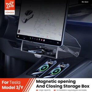 2021-2025 テスラ ハイランド モデル3 Y ジュニパートレイ マグネット式スクリーン下隠し 収納 ボックス マグネット式スクリーン下隠し 収納 ボックス
