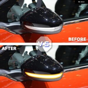 プジョー 208 2008 2012 - 20 シトロエン C3 ダイナミック LED サイドミラー ウィンカー フローティングライト 2個 - Yellow