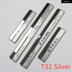 日産 X-TRAIL XTRAIL T32 T31 2008-2019 ステンレス ドアシルキックプレート プロテクター カー スタイリング アクセサリー - T32　2014　to　2019